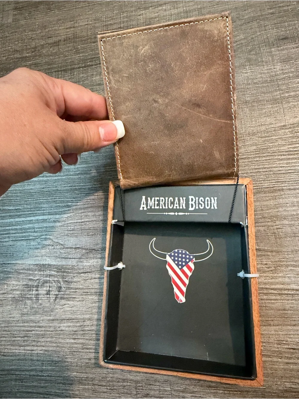 American Bison Brown Leather Men's Wallet